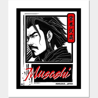 Japanese Samurai Master "MIYAMOTO MUSASHI" Manga Design Posters and Art